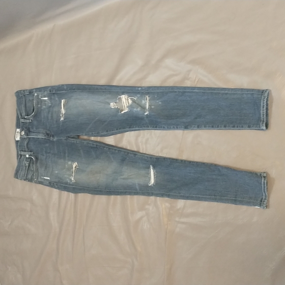 Agolde distressed Sophie high rise skinny jeans bleach splatter - Picture 1 of 11